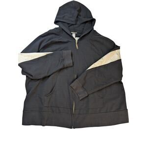 Women's V Sport by Venezia Hoodie Jacket Black White Gold Trim Nautical Sz 28/26